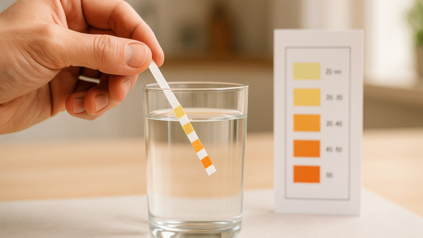 Wasserhärte mit Teststeifen messen