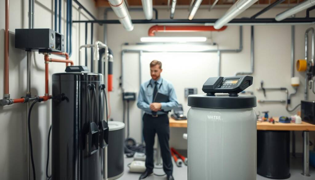 Professionelle Installation Wasserenthärtungsanlage