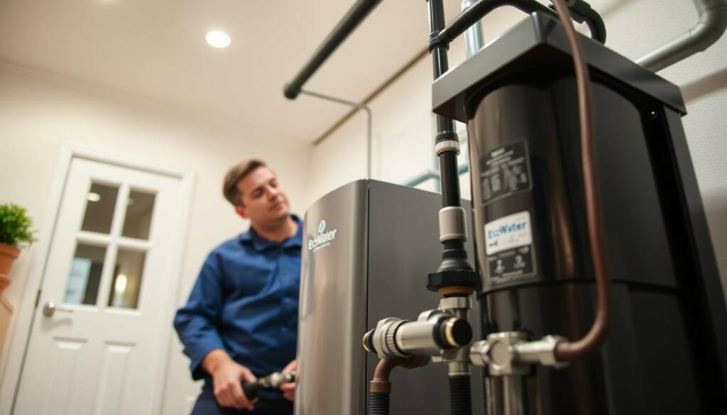Professionelle Montage einer Wasserenthärtungsanlage Professionelle Montage einer Wasserenthärtungsanlage